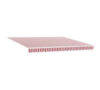 vidaXL Auvent Rétractable Manuel avec LED Rayures Rouges Et Blanches 400X300 cm Ombre Extérieure Canopy de Jardin Tissu Contemporain