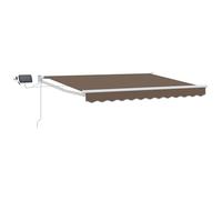 vidaXL Auvent rétractable manuel avec LED taupe, solution pare-soleil d'extérieur moderne, auvent de jardin, durable, pour votre porche