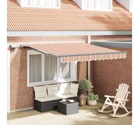 Vidaxl Auvent Rétractable Manuel Avec Rayure Multicolore Led 350x250 Cm