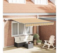 Vidaxl Auvent Rétractable Manuel Avec Rayures Multicolores Led 350x250 Cm