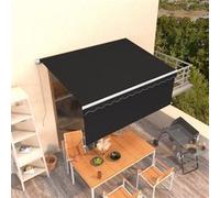 vidaXL Auvent Rétractable Manuel avec Store Banne Pliable Jardin Balcon Terrasse Extérieur Protection contre Rayons UV 3,5x2,5 m Anthracite Anthracite G