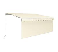 Vidaxl Auvent Rétractable Manuel Avec Store Et Led 3,5x2,5 M Crème
