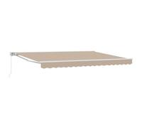 vidaXL Auvent rétractable Manuel Beige 4,5 × 3 m, Auvent Rectangulaire Moderne, Rétractable, Idéal pour Jardin et Terrasse, Tissu en Polyester, Solution d'Ombre Pratique
