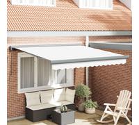 Vidaxl Auvent Rétractable Manuel Blanc 300x250 Cm, Tissu De Remplacement Auvent Vidaxl Pour Cadre 3x2,5 M Blanc
