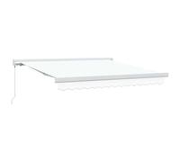 vidaXL Auvent Rétractable Manuel Blanc 350x250 cm, Tissu de Remplacement pour Auvent 3,5x2,5 m Blanc