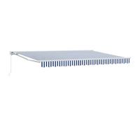 vidaXL Auvent rétractable Manuel Bleu et Blanc 4,5 × 3 m