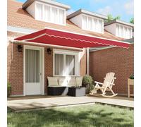 Vidaxl Auvent Rétractable Manuel Bleu Marine 400x300 Cm, Tissu De Remplacement Pour Auvent Vidaxl Pour Cadre De 4x3 M Rouge