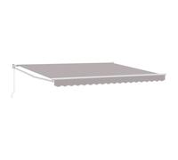 Vidaxl Auvent Rétractable Manuel Gris 400x300 Cm, Tissu De Remplacement Pour Auvent Vidaxl Pour Cadre 4x3 M Gris Clair