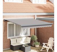 Vidaxl Auvent Rétractable Manuel Gris Clair 300x250 Cm, Tissu De Remplacement Pour Auvent Vidaxl Pour Cadre De 3x2,5 M Gris Clair