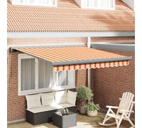 Vidaxl Auvent Rétractable Manuel Jaune Et Orange 300x250 Cm