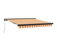 vidaXL Auvent Rétractable Manuel Jaune Et Orange 300X250 cm pour Extérieur | Auvent De Patio Ombre Jardin Acrylique Imperméable Résistant Aux UV