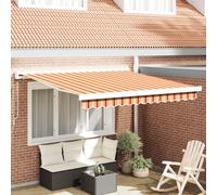 Vidaxl Auvent Rétractable Manuel Jaune Et Orange 350x250 Cm
