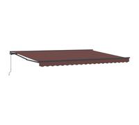 vidaXL Auvent rétractable Manuel Marron 4 × 3,5 m, Auvent Rectangulaire Moderne, Rétractable, Idéal pour Jardin et Terrasse, Tissu en Polyester, Solution d'Ombre Pratique