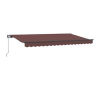 vidaXL Auvent rétractable Manuel Marron Anthracite 4 x 2 m. Résistant aux UV, à l'eau et à la décoloration. avec accoudoirs réglables et Cadre en Aluminium revêtu de Poudre. Design rayé, Parfait pour