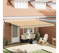 Vidaxl Auvent Rétractable Manuel Motif Rayé Multicolore 450x300 Cm