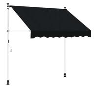 vidaXL Auvent rétractable Manuel Noir 400 cm
