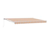vidaXL Auvent rétractable Manuel Orange, Gris, Bleu, Blanc 5 × 3,5 m, Jardin et terrasse, auvent rétractable Moderne, abri extérieur, Toile résistante, Solution d'ombre Ajustable