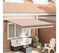 Vidaxl Auvent Rétractable Manuel Rayé Multicolore 350x250 Cm