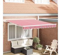 Vidaxl Auvent Rétractable Manuel Rayé Rouge Et Blanc 350x250 Cm