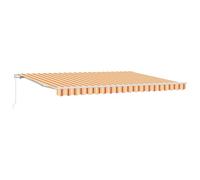 vidaXL Auvent rétractable Manuel Rayé Rouge et Jaune 450x350 cm | Ombre extérieure Ajustable et Résistante aux UV et à l'eau pour Balcons Terrasses Facile à Utiliser Solution de Patio Canopy Solaire