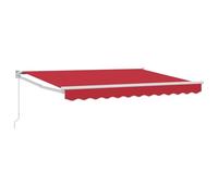 vidaXL Auvent rétractable Manuel Rouge 3,5 x 2 m, Toile rétractable Moderne, Option d'ombre extérieure, auvent UV, abri de Patio Fonctionnel pour l'été