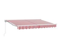 vidaXL Auvent rétractable Manuel Rouge et Blanc 3 x 2,5 m