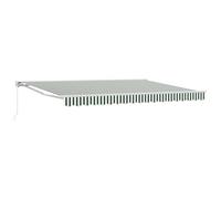 vidaXL Auvent rétractable Manuel Vert et Blanc 4 × 3,5 m, Jardin et terrasse, auvent rétractable Moderne, abri extérieur, Toile résistante, Solution d'ombre Ajustable