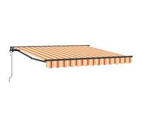 vidaXL Auvent Rétractable Multicolore 350 x 250 cm Polyester et métal, Auvent réglable, Design Moderne, Couverture Durable, Solution d'ombre rétractable pour Jardin et terrasse