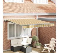 vidaXL Auvent Rétractable Multicolore 350 x 250 cm Tissu, Pare-Soleil de Balcon, auvent rectangulaire rétractable, Protection Jardin, Couvre-Patio, résistant aux UV