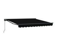 vidaXL Auvent Manuel extérieur Noir 3 x 2,5 m, étanche et résistant aux UV, avec Un Cadre en Aluminium traité, en Tissu Polyester, Design rétractable, Qui Donne de l'ombre, se Fixe au Mur, Facile à m