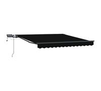 vidaXL Auvent Rétractable Noir 350 x 250 cm Tissu, Auvent de Patio réglable, Couverture extérieure Moderne, résistant aux UV, Protection météo pour balcons