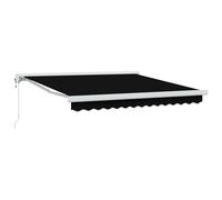 vidaXL Auvent rétractable Noir 350 x 250 cm Tissu et Métal