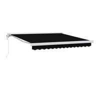 vidaXL Auvent rétractable Noir 350 x 250 cm Tissu et Métal