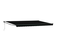vidaXL Auvent Rétractable Noir 500 × 300 cm Tissu et Métal, Store rétractable pour Jardin et terrasse, Moderne, résistant, Ombre extérieure, abri Automatique.