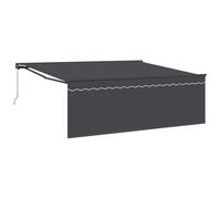 vidaXL Auvent de Jardin 3,5 x 2,5 m Orange et Blanc, rétractable, résistant aux UV, imperméable, en Aluminium, en Polyester, Ombre Ajustable, monté au Mur, auvent d’été pour Balcon