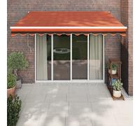 Vidaxl Auvent Rétractable Orange Et Marron 3,5x2,5m Tissu Et Aluminium