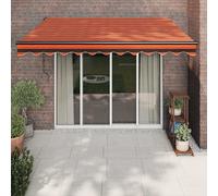 Vidaxl Auvent Rétractable Orange Et Marron 3,5x2,5m Tissu Et Aluminium