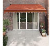 Vidaxl Auvent Rétractable Orange Et Marron 3,5x2,5m Tissu Et Aluminium