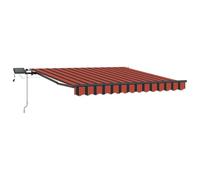vidaXL Auvent Rétractable Orange et Marron 300 x 250 cm Tissu, Auvent de Patio réglable, Couverture extérieure Moderne, résistant aux UV, Protection météo pour balcons