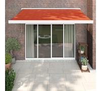 Vidaxl Auvent Rétractable Orange Et Marron 3x2,5 M Tissu Et Aluminium