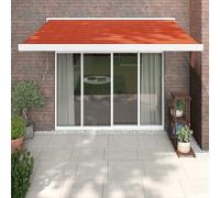 Vidaxl Auvent Rétractable Orange Et Marron 3x2,5 M Tissu Et Aluminium