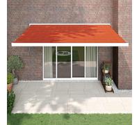 Vidaxl Auvent Rétractable Orange Et Marron 4,5x3 M Tissu Et Aluminium