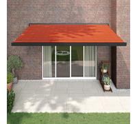 Vidaxl Auvent Rétractable Orange Et Marron 4,5x3 M Tissu Et Aluminium