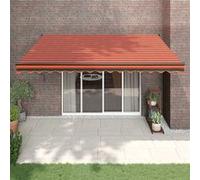 Vidaxl Auvent Rétractable Orange Et Marron 4,5x3 M Tissu Et Aluminium