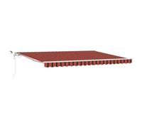 vidaXL Auvent Rétractable Orange et Marron 450 × 300 cm, Auvent Télescopique Ajustable, Moderne, Résistant, Protection UV, Idéal pour Jardin et Extérieur