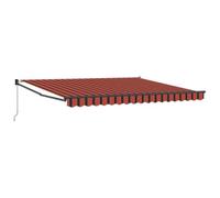 vidaXL Auvent rétractable Orange et Marron 4x3 m Tissu et Aluminium, auvent, auvent de Porte, auvent de Jardin, Store, auvent de terrasse