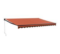 Auvent rétractable orange et marron 4x3 m tissu et aluminium