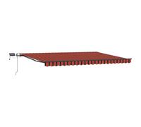 Vidaxl Auvent Rétractable Manuel Avec Led Orange Et Marron 500x350 Cm