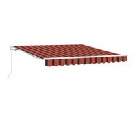 Vidaxl Auvent Rétractable Rayé Orange Et Marron 350 X 250 Cm Tissu