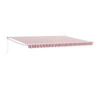 vidaXL Auvent rétractable rayé Rouge et Blanc 450 cm x 300 cm Résistant aux UV Déperlant Ombre Solaire extérieure Idéal pour Jardin Store de Patio Solution d'auvent Protection Solaire